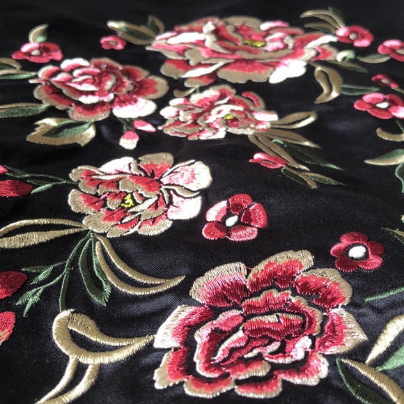 Floral Embroidered Bomber Jacket - Picture 2 of 8